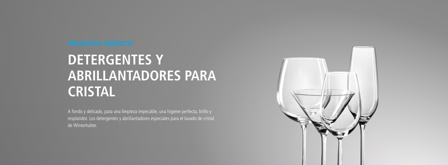 Detergentes y abrillantadores para lavado de cristal Winterhalter