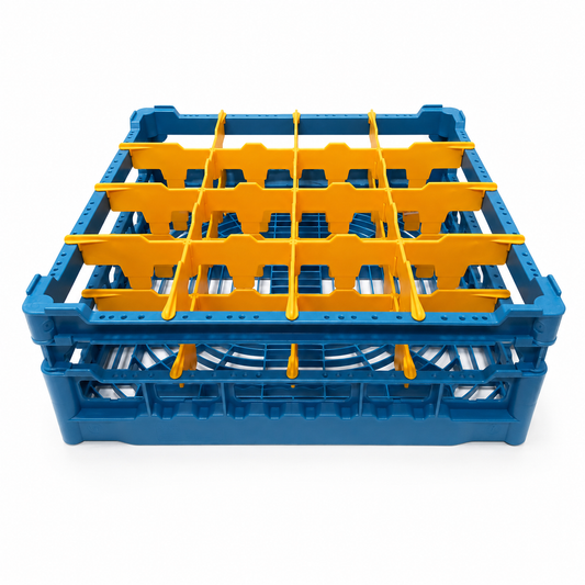 Cesta Universal Armable 50 x 50 cm para Lavado de Copas 4x4 – Hasta 16 Piezas